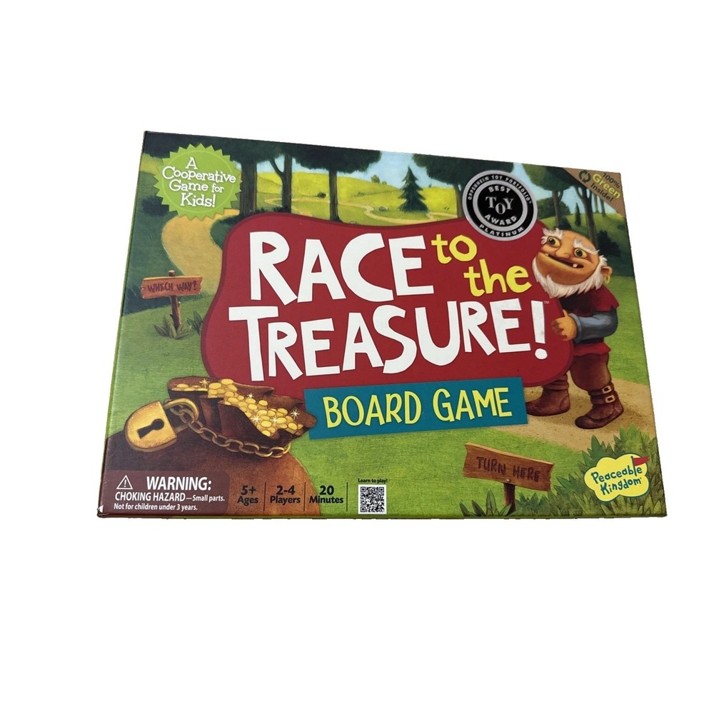 Race to The Treasure! Board Game - Peaceable Kingdom - Kids Game Complete